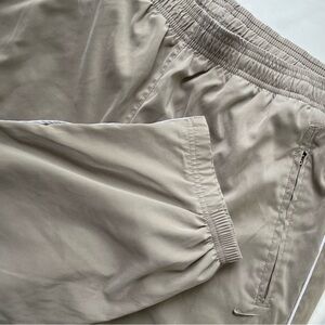 Nike Men’s Vintage Track Pants XL Tan Beige with Side Stripes